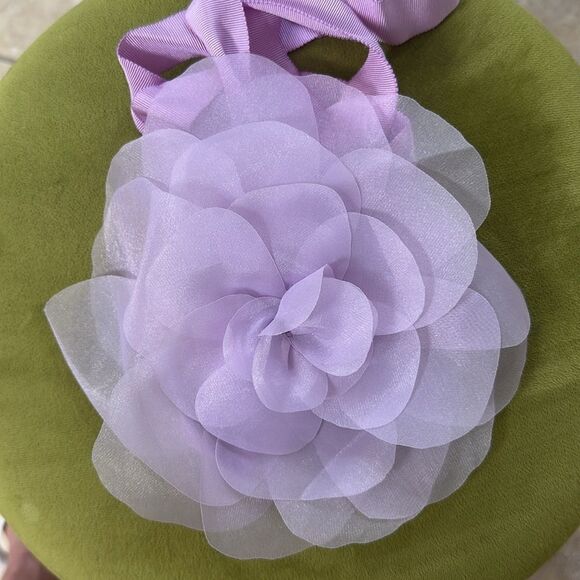 Cynthia Rowley Lavender Organza 🌸 Flower Accesory. Neck tie, Bandeau Flower Bow - Picture 4 of 8